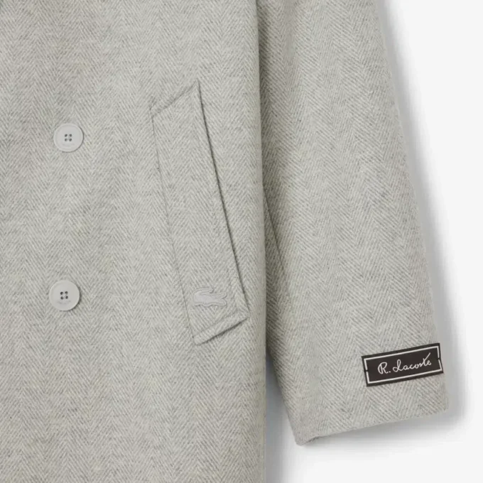 Men’s Double-Breasted Chevron Wool Coat