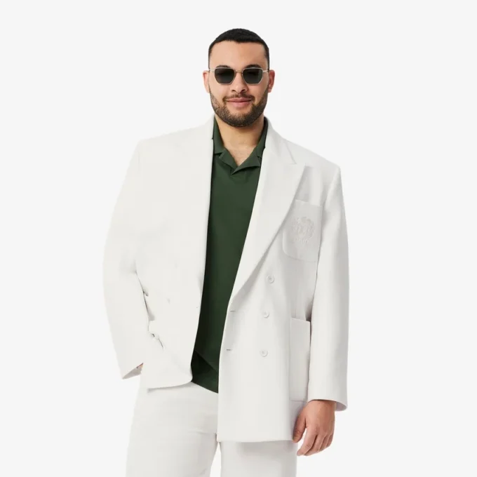 Men’s Double Breasted Embroidered Heritage Badge Blazer