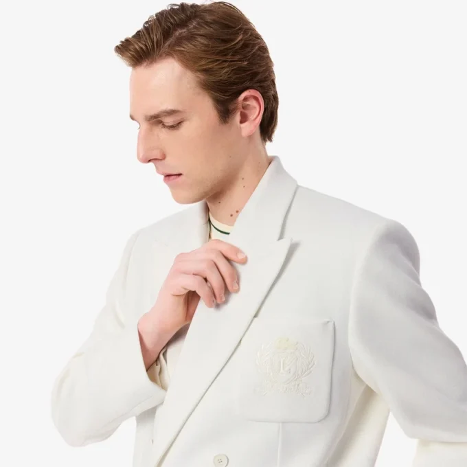 Men’s Double Breasted Embroidered Heritage Badge Blazer