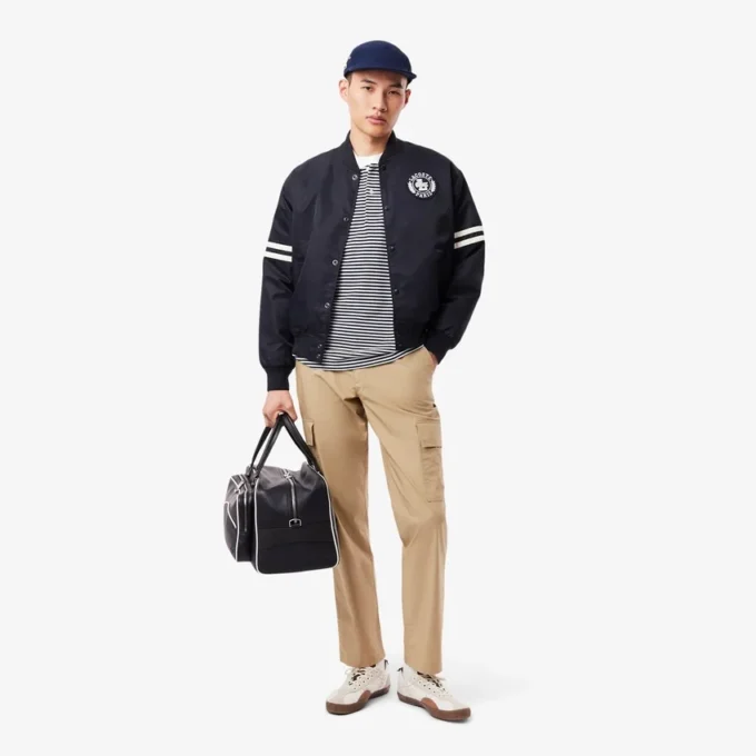 Men’s Embroidered Badge Water-Repellent Bomber Jacket