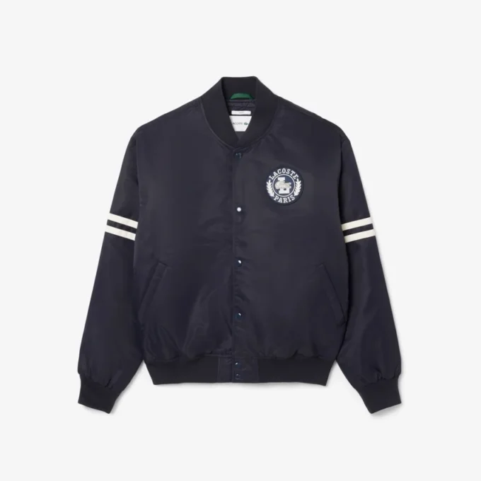 Men’s Embroidered Badge Water-Repellent Bomber Jacket