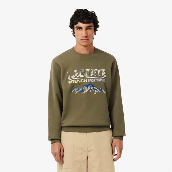 Men’s Embroidered Motif Fleece Sweatshirt