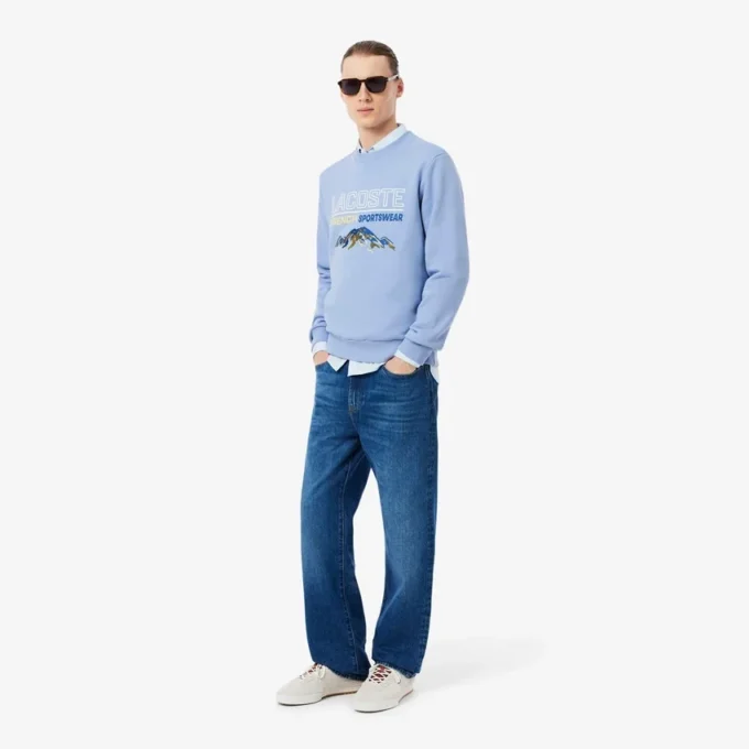 Men’s Embroidered Motif Fleece Sweatshirt