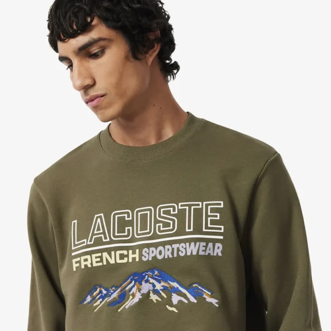 Men’s Embroidered Motif Fleece Sweatshirt
