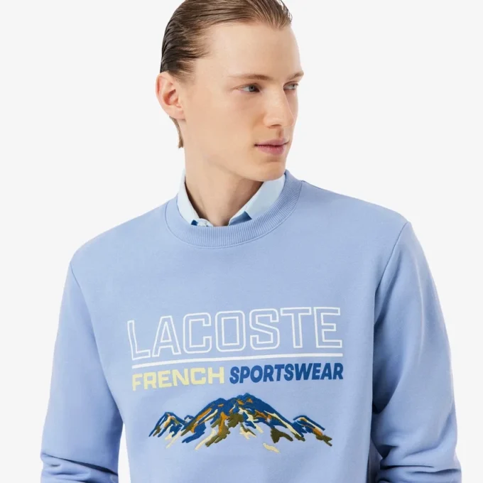 Men’s Embroidered Motif Fleece Sweatshirt