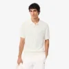 Men’s Fluid Ribbed Knit Polo Collar Sweater