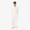 Men’s Fluid Ribbed Knit Polo Collar Sweater