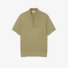 Men’s Fluid Ribbed Knit Polo Collar Sweater