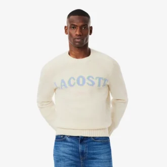 Men’s Intarsia Branded Wool Sweater
