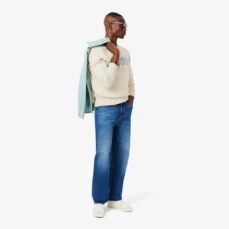 Men’s Intarsia Branded Wool Sweater