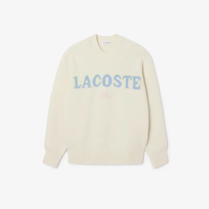 Men’s Intarsia Branded Wool Sweater