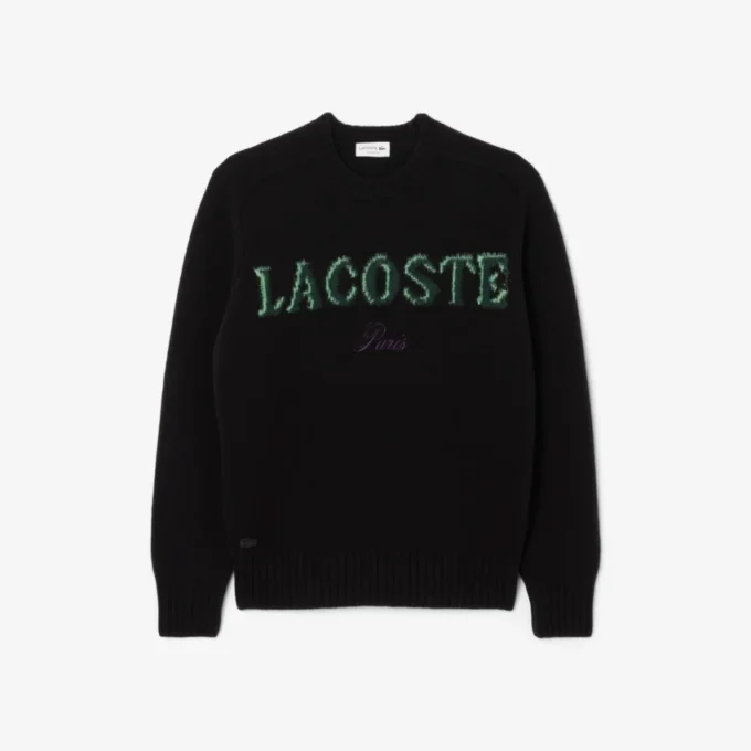 Men’s Intarsia Branded Wool Sweater