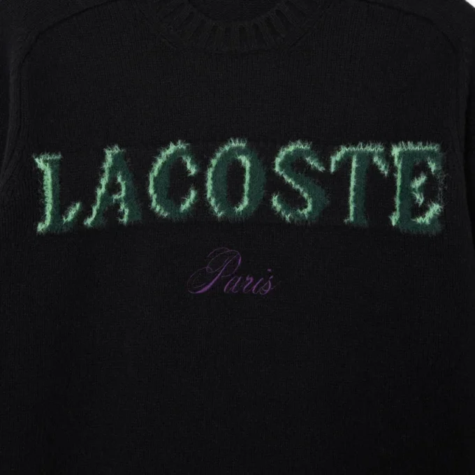 Men’s Intarsia Branded Wool Sweater