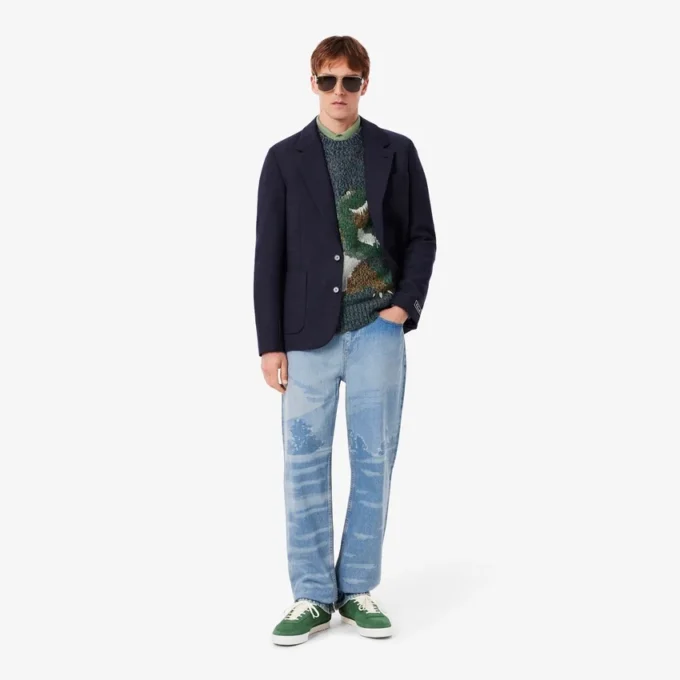 Men’s Knit Intarsia Crocodile Sweater