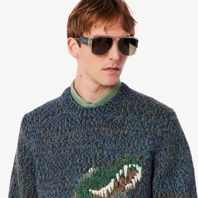Men’s Knit Intarsia Crocodile Sweater