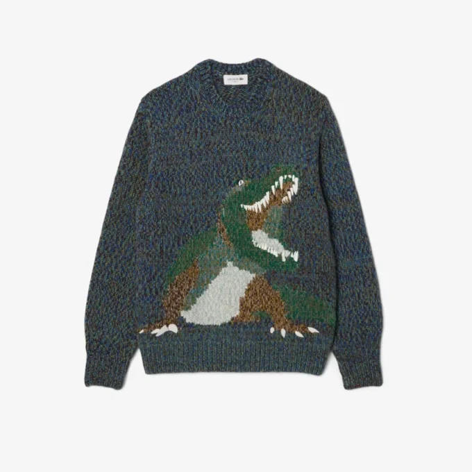 Men’s Knit Intarsia Crocodile Sweater