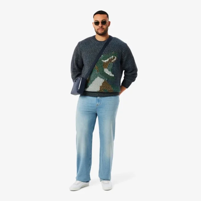 Men’s Knit Intarsia Crocodile Sweater