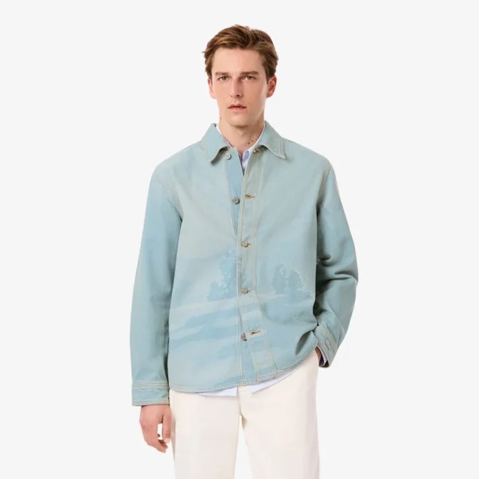 Men’s Landscape Motif Denim Overshirt