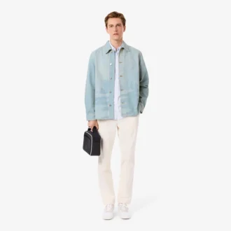 Men’s Landscape Motif Denim Overshirt