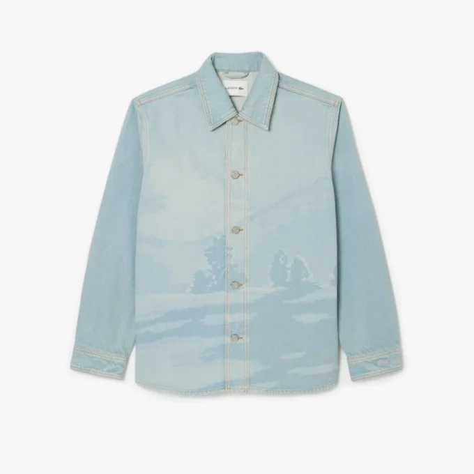 Men’s Landscape Motif Denim Overshirt