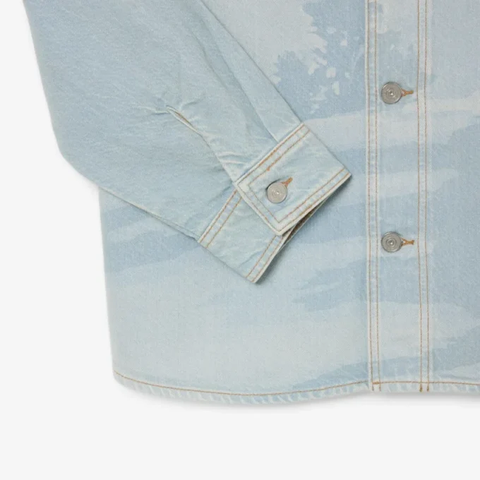 Men’s Landscape Motif Denim Overshirt