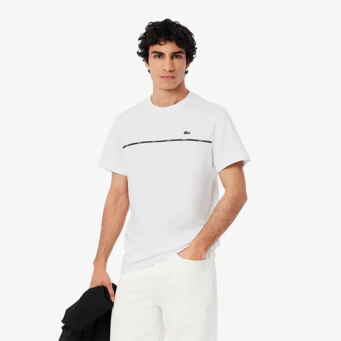 Men’s Logo Trim Cotton Jersey T-Shirt