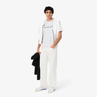 Men’s Logo Trim Cotton Jersey T-Shirt