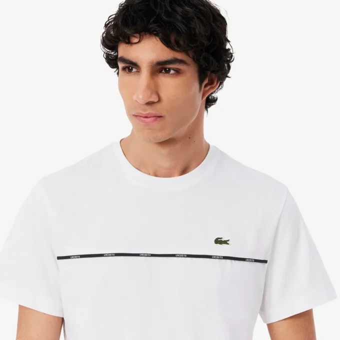 Men’s Logo Trim Cotton Jersey T-Shirt