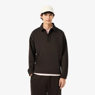 Men’s Loose Fit Fleece Polo Sweatshirt