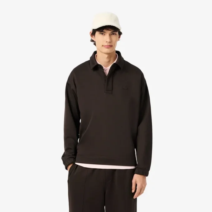 Men’s Loose Fit Fleece Polo Sweatshirt