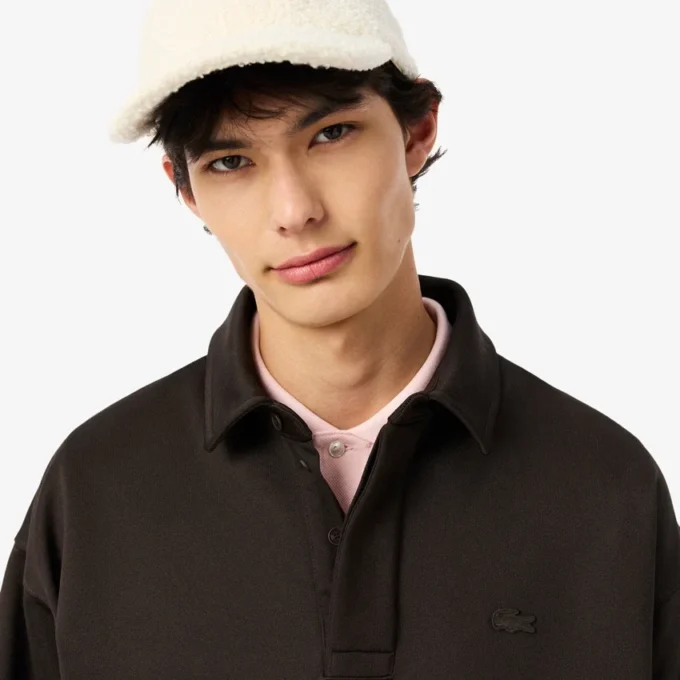 Men’s Loose Fit Fleece Polo Sweatshirt