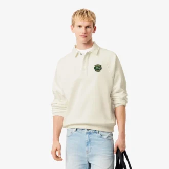 Men’s Loose Fit Polo Collar Fleece Sweatshirt