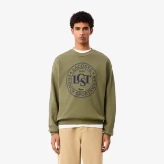 Men’s Loose Fit Printed Fleece Sweatshirt