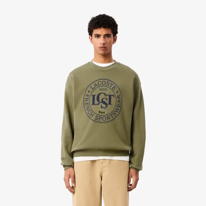 Men’s Loose Fit Printed Fleece Sweatshirt