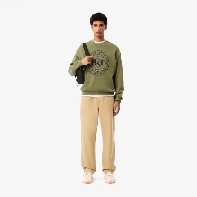 Men’s Loose Fit Printed Fleece Sweatshirt