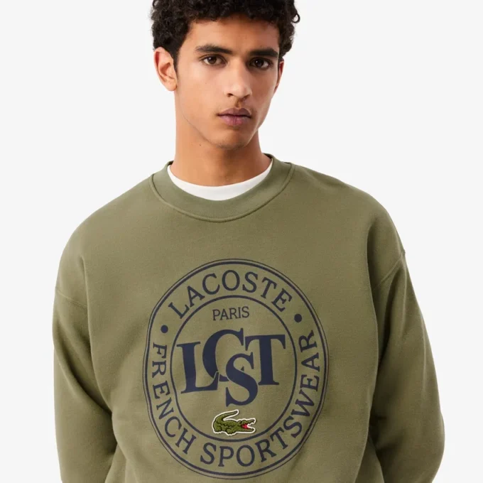 Men’s Loose Fit Printed Fleece Sweatshirt