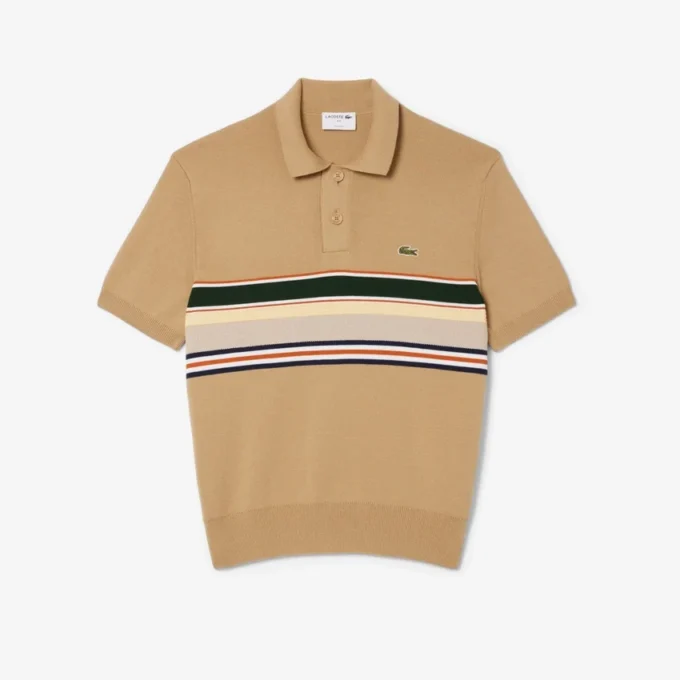 Men’s Made in France Striped Polo Collar Sweater