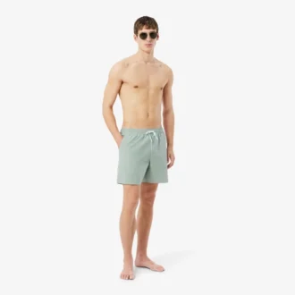 Men’s Mid Length Striped Textured Swim Trunks