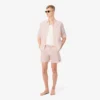 Men’s Mid Length Striped Textured Swim Trunks