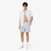 Men’s Mid Length Striped Textured Swim Trunks