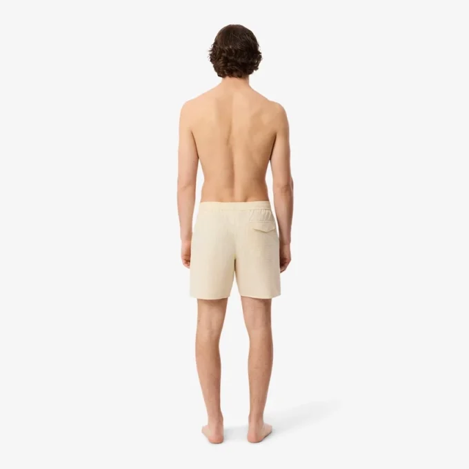 Men’s Mid Length Striped Textured Swim Trunks