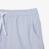 Men’s Mid Length Striped Textured Swim Trunks