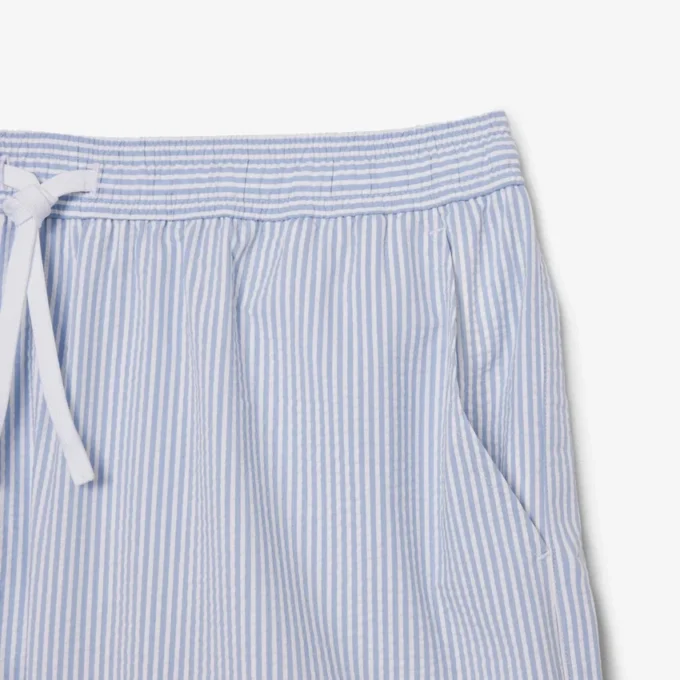 Men’s Mid Length Striped Textured Swim Trunks