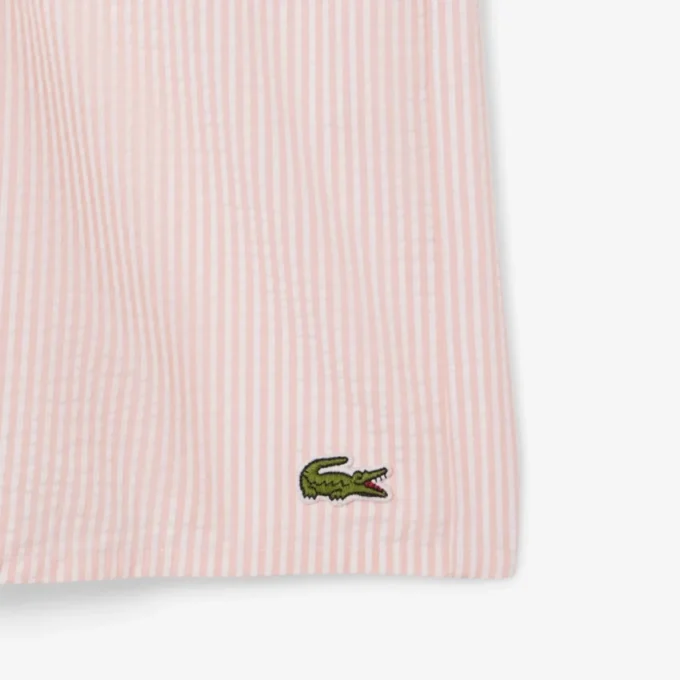 Men’s Mid Length Striped Textured Swim Trunks