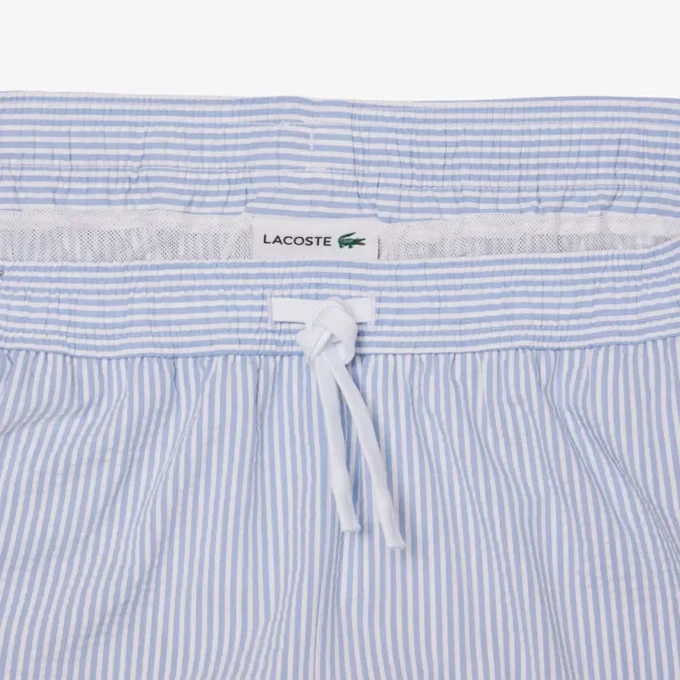 Men’s Mid Length Striped Textured Swim Trunks