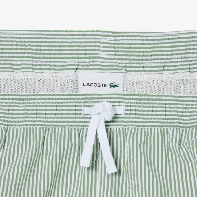 Men’s Mid Length Striped Textured Swim Trunks