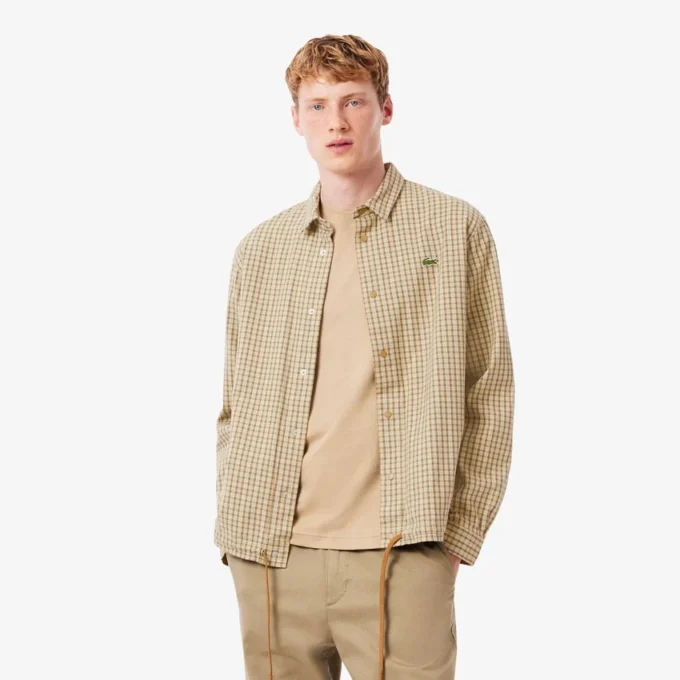 Men’s Oversized Heavy Cotton Plaid Overshirt