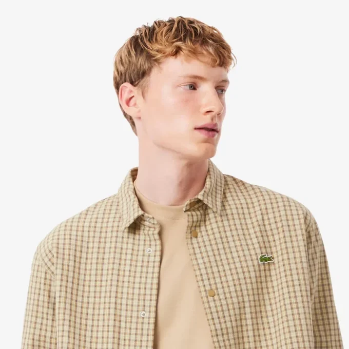 Men’s Oversized Heavy Cotton Plaid Overshirt