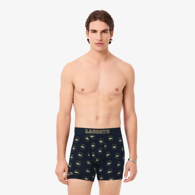 Men’s Printed Stretch Cotton Boxer Briefs