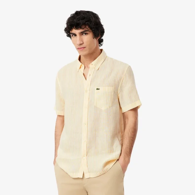 Men’s Regular Fit Short Sleeve Linen Shirt